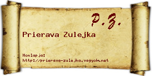 Prierava Zulejka névjegykártya